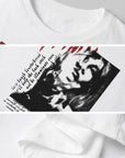 WARDEN EDGE Distressed Portrait Graphic Oversized Cropped Tee - PINKPARKS