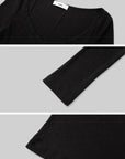 IAMXIAA Lace-Trim Scoop Neck Fitted Long Sleeve Top
