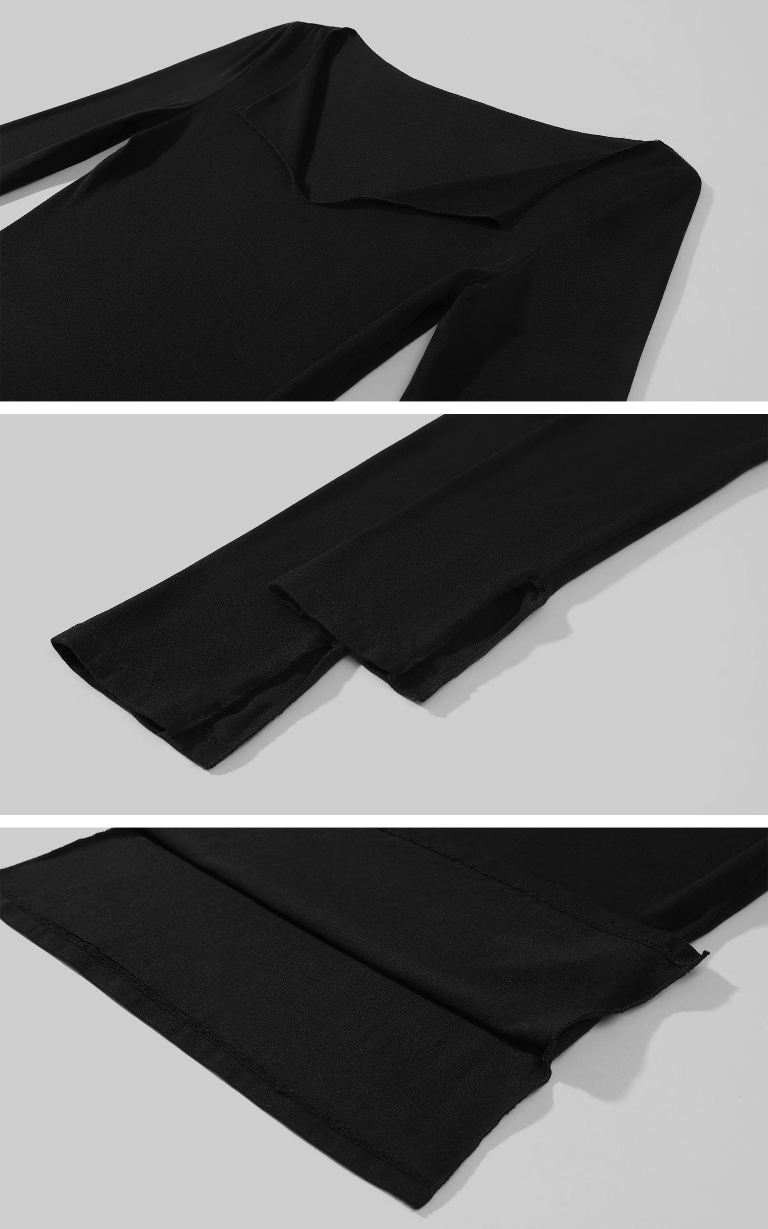 Hydrae Deconstructed Foldover Scoop-Neck Long-Sleeve Top
