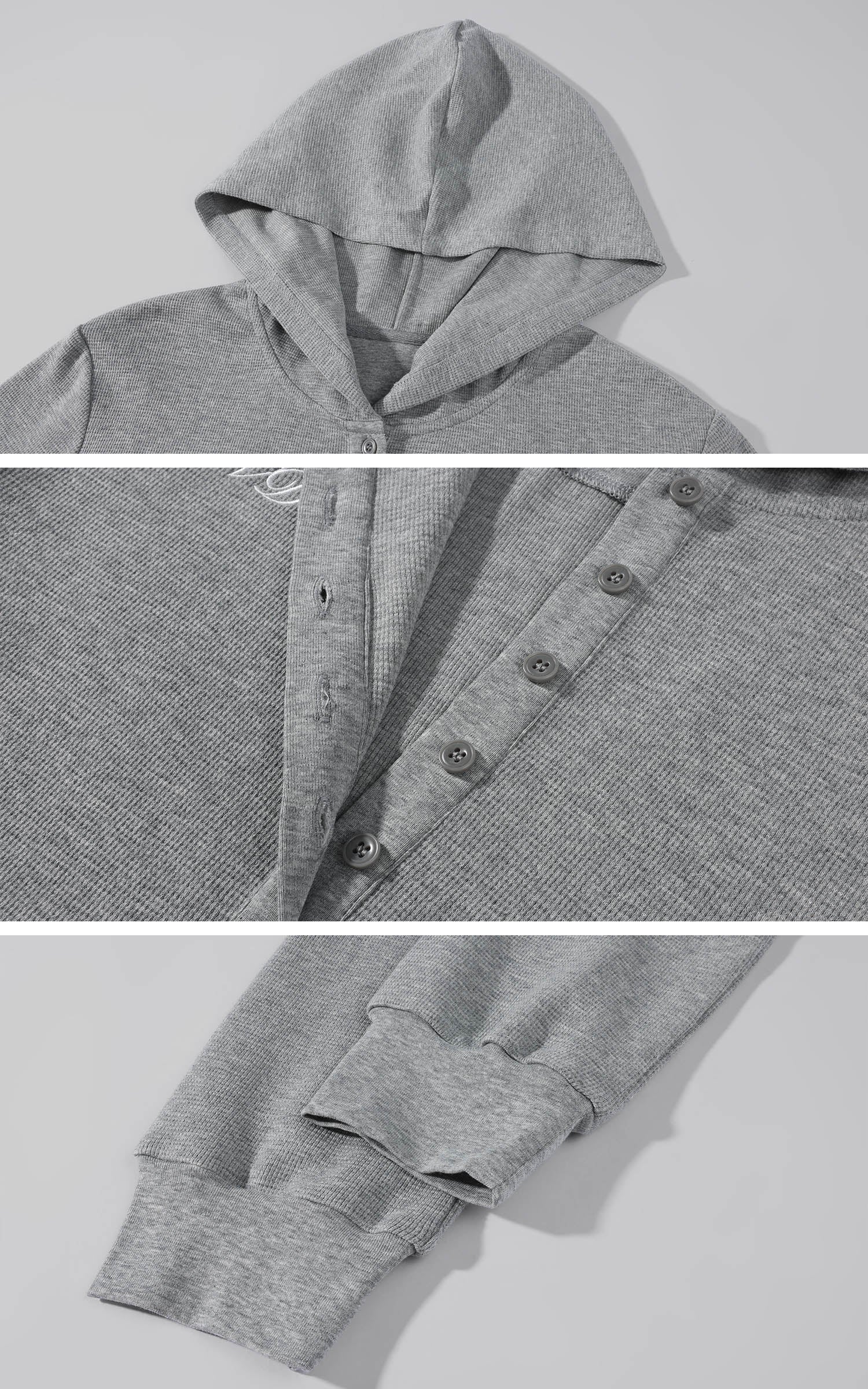 WARDEN EDGE Off-Duty Waffle Hoodie &amp; Shorts Set