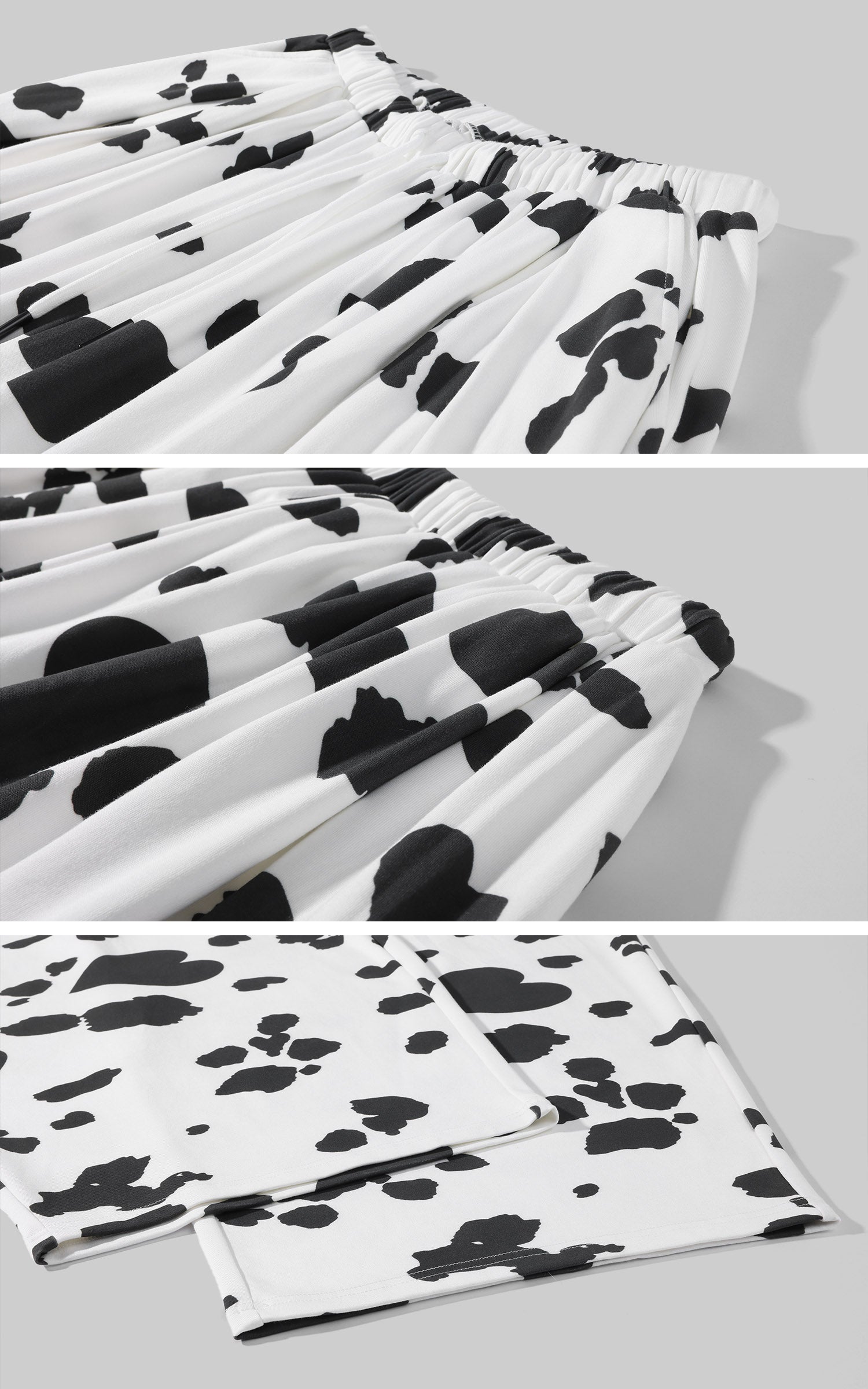 WARDEN EDGE Oversized Cow Print Balloon Wide-Leg Pants