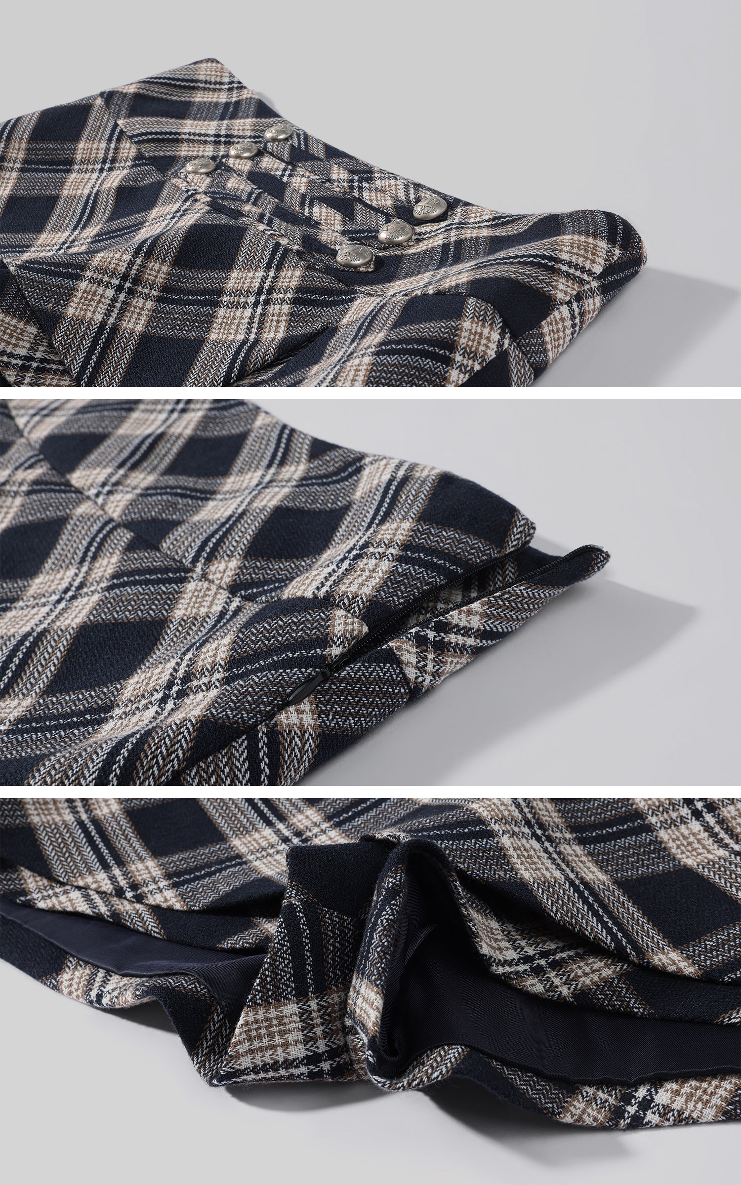 0122stepll Plaid Cropped Top &amp; Mini Skirt Set