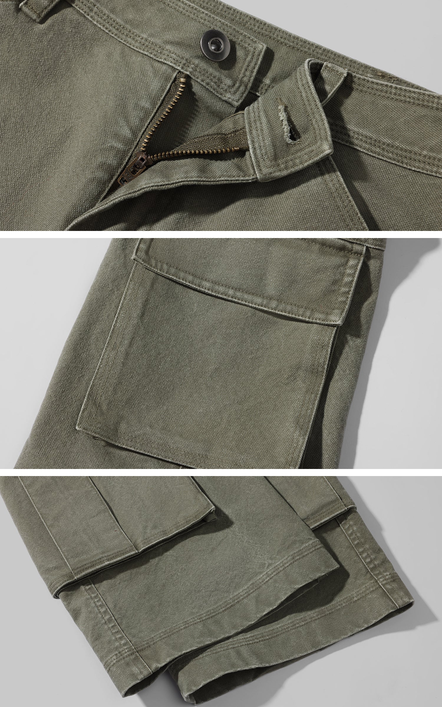 ROVENTE 구조적인 멀티 포켓 카고 팬츠