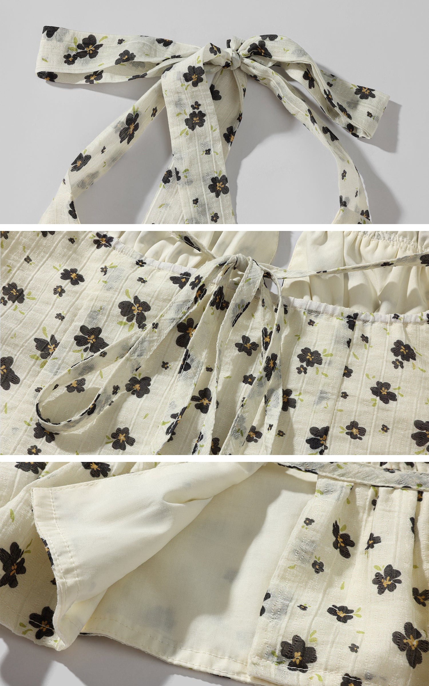 DreamyNerd Floral Halter Peplum Top - PINKPARKS