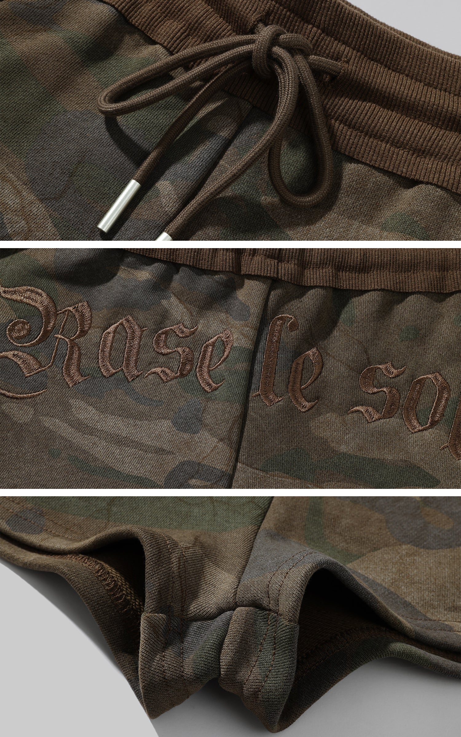 Rase le sol Camouflage Terry Shorts - PINKPARKS