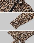 IAMXIAA Leopard Print Cut-Out Tie Detail Top