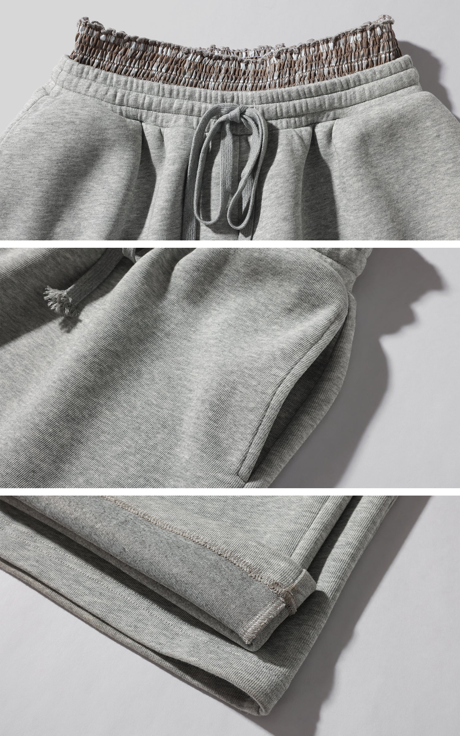 Rase le sol Wide-leg Sweatpants With Smocked Waist And Drawstring Floor-length Design