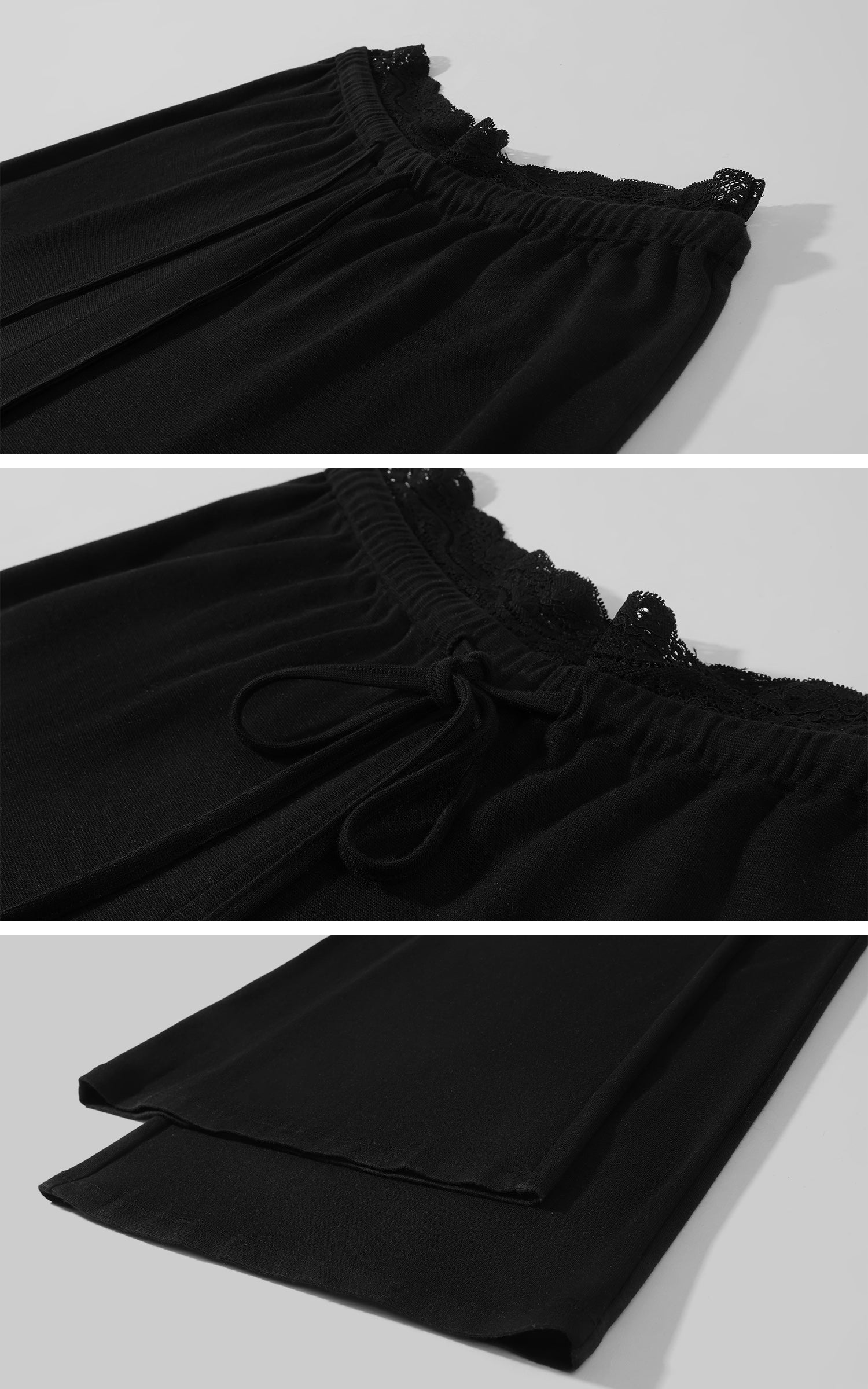 0122stepll Strapless Tube Top &amp; Lace Waist Wide-Leg Pants Set