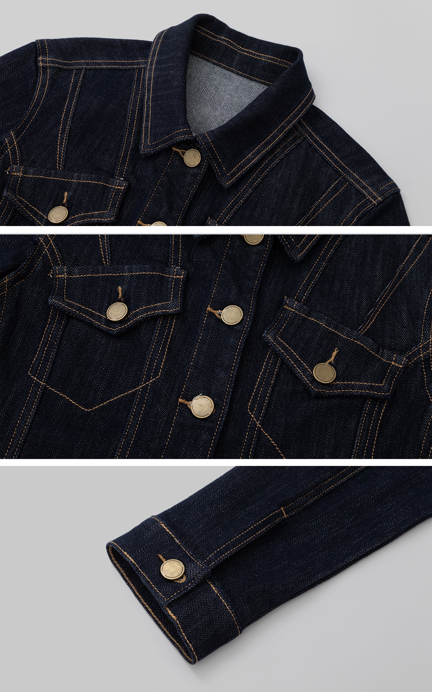 IAMXIAA Denim Jacket and Flared Jeans Set for Women Retro Dark Wash Two Piece Outfit