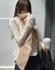 Rase le sol Faux Fur Draped Vest