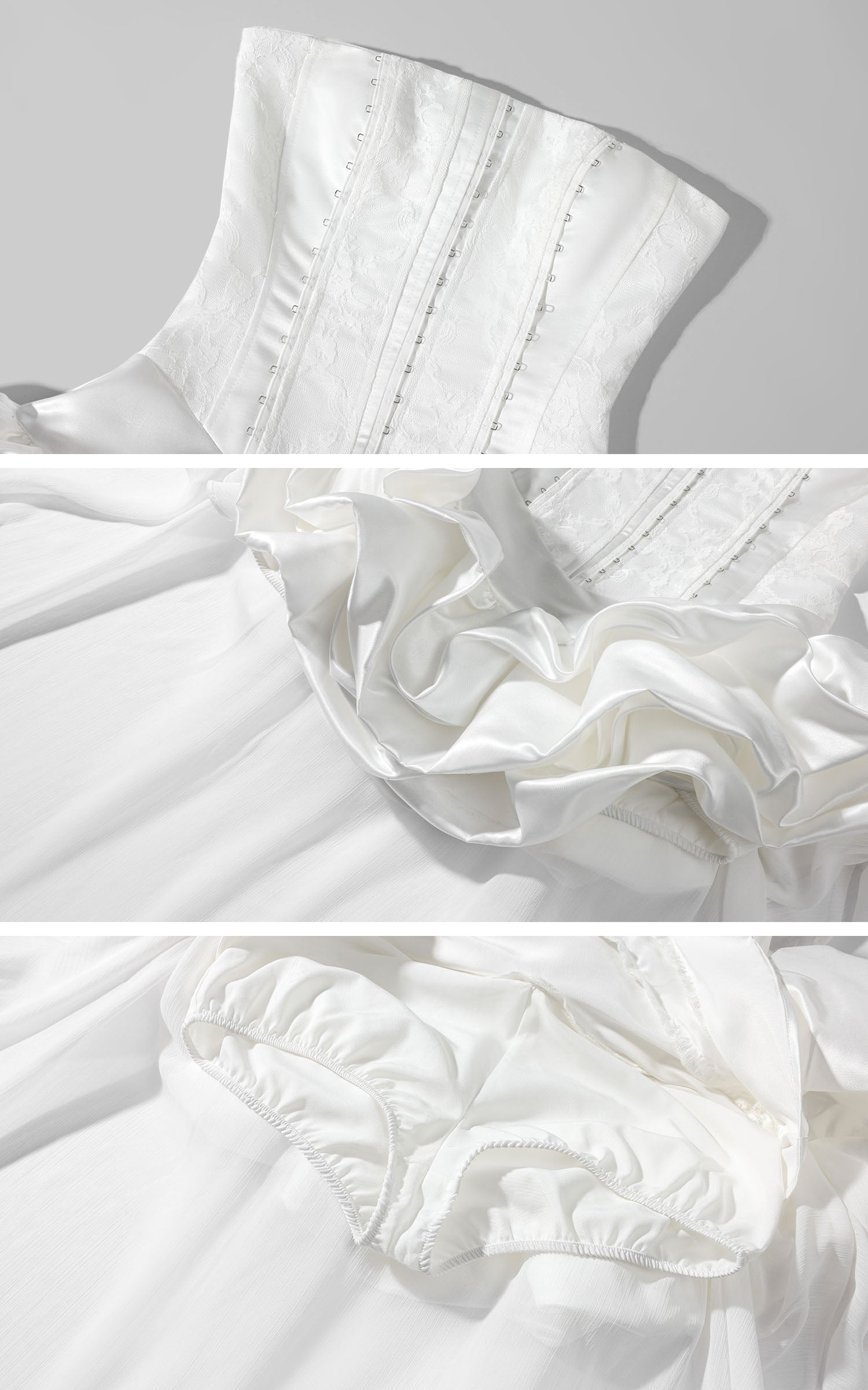 WARDEN EDGE Corset Ruffle Layered Asymmetric Dress