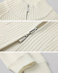 Rase le sol Double Zipper Ribbed Sweater