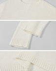 0122stepll Oversized Sweater & Sculpted Hem Midi Skirt Set