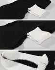0122stepll Contrast Deconstructed Off-Shoulder Knit Top