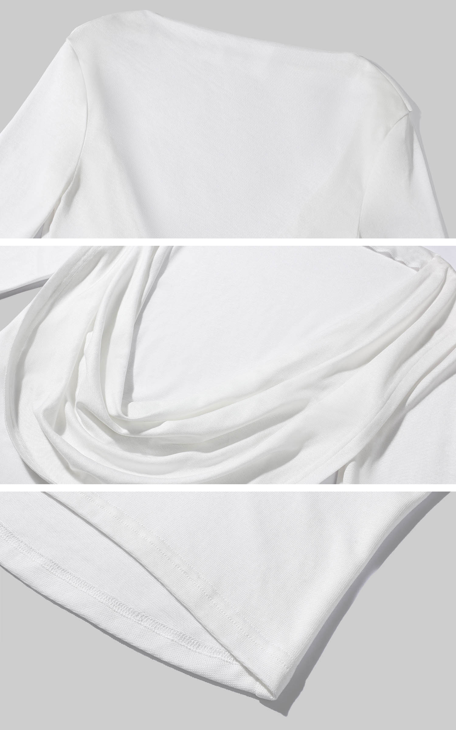 0122stepll Draped Open Back Long Sleeve Top