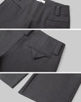 IAMXIAA Low-Rise Tailored Extra Wide-Leg Pants with Minimal Welt Pocket Details
