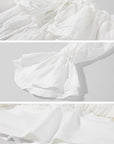 ROVENTE Ruffled Off-Shoulder Top & Draped Skirt Set