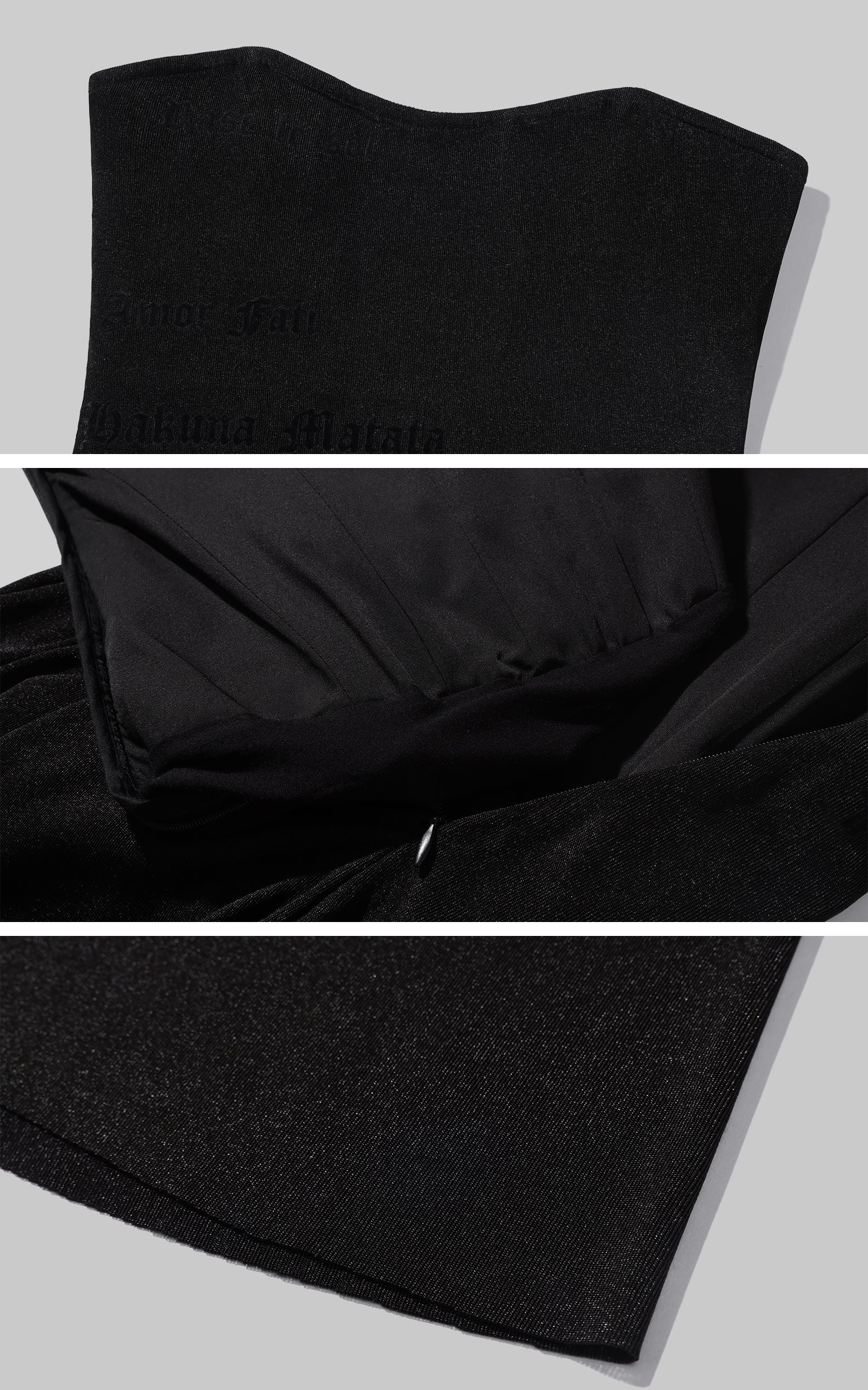 Rase le sol 레이어드 케이프 자켓과 피쉬테일 스트랩리스 드레스 세트