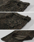 0122stepll Leopard Print Wide-Leg Cargo Pants