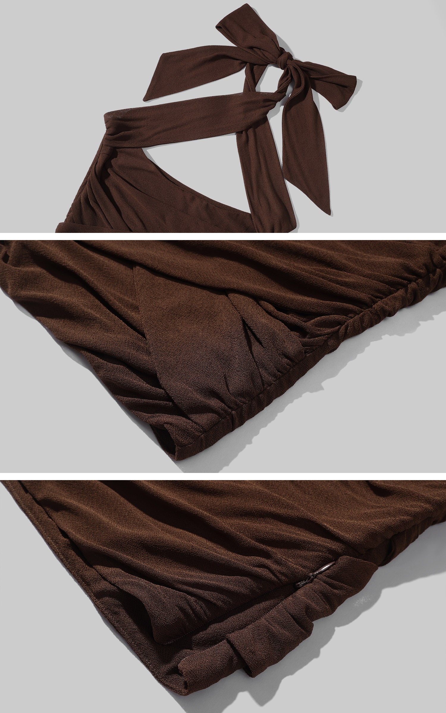 Hydrae Haut sans bretelles froncé à col croisé