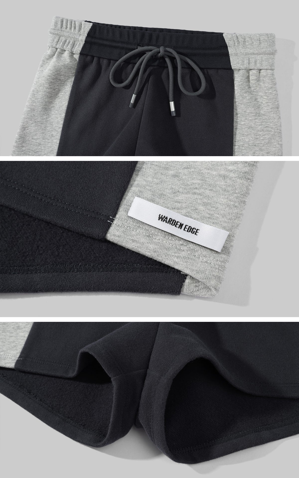 WARDEN EDGE Contoured Zip-Up Hoodie &amp; Contrast Panel Shorts Set
