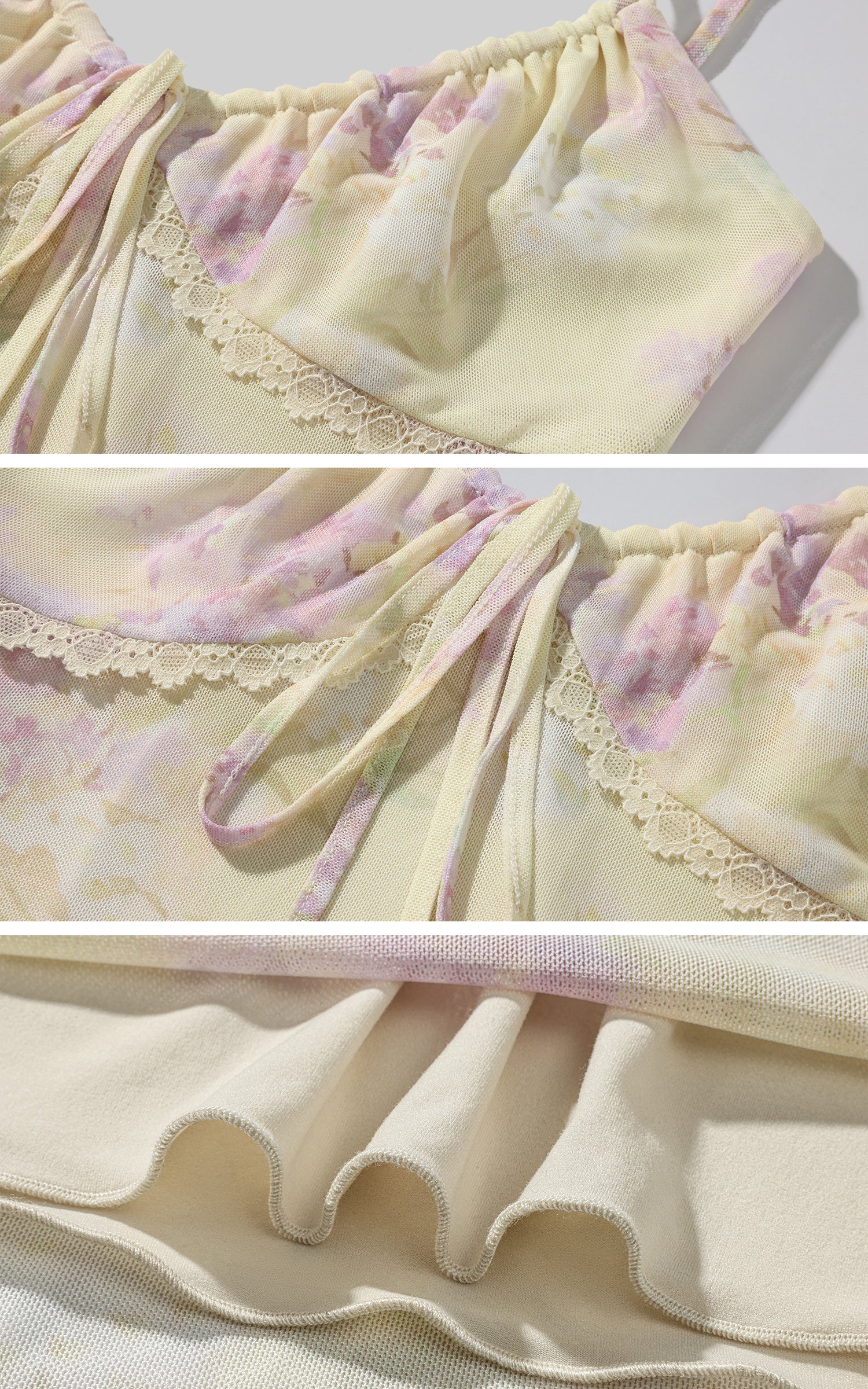 DreamyNerd Floral Mesh Slip Maxi Dress - PINKPARKS