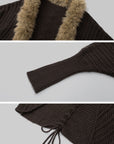 IAMXIAA Faux Fur Trim Knit Cardigan