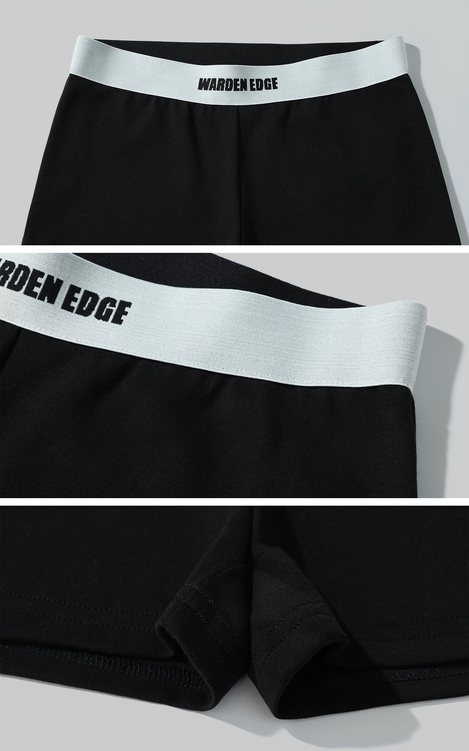 WARDEN EDGE Monochrome Contrast Waistband Shorts - PINKPARKS