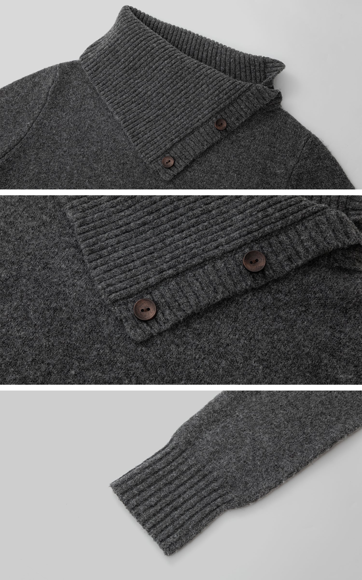 IAMXIAA Button Neck Oversized Knit Sweater