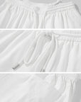 Rase le sol Deconstructed Double-Waistband White Cargo Trousers - PINKPARKS