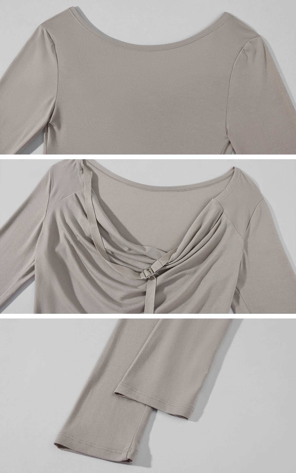 WARDEN EDGE Asymmetric Draped Long Sleeve Top