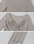 WARDEN EDGE Asymmetric Draped Long Sleeve Top