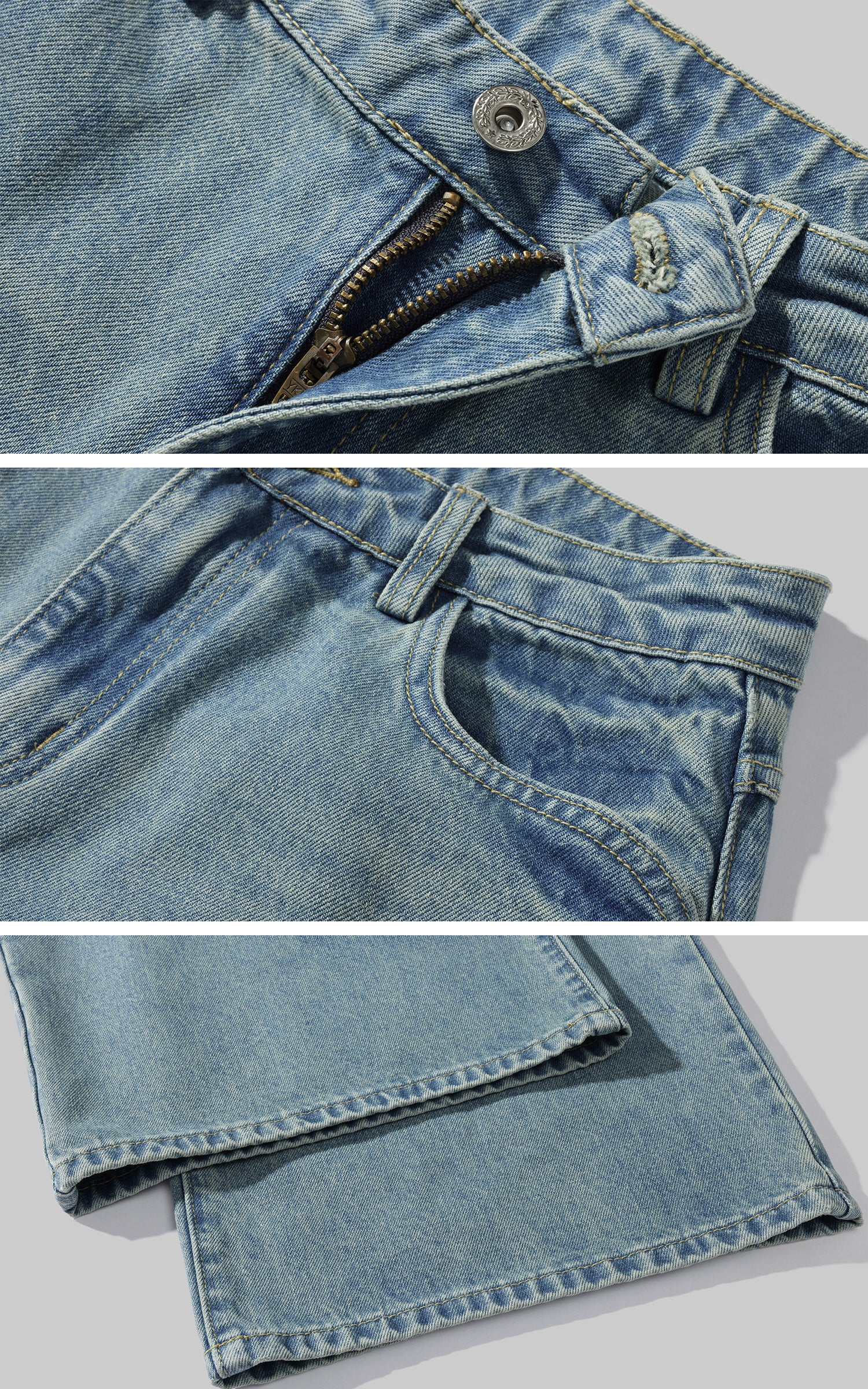 WARDEN EDGE Oversized Wide-Leg Denim Pants - PINKPARKS