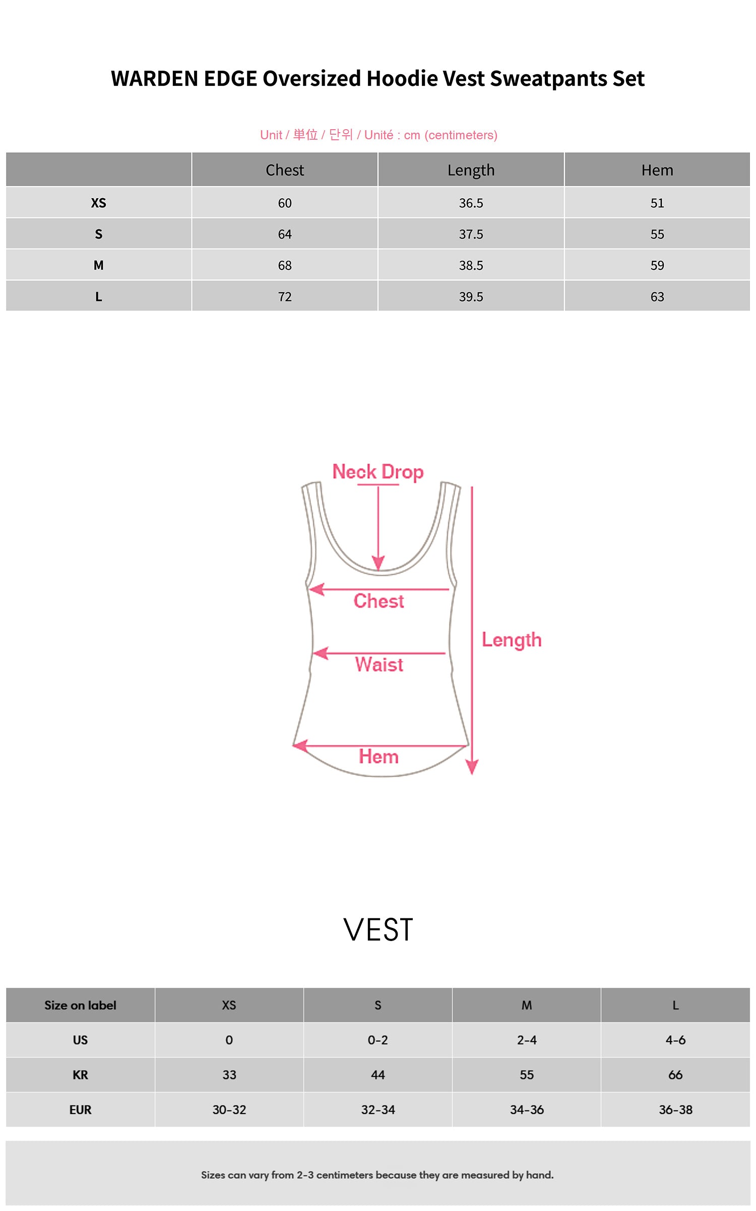 WARDEN EDGE Oversized Hoodie Vest Sweatpants Set