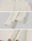 Hydrae Fitted Half-Zip Knit Top with Thumbholes