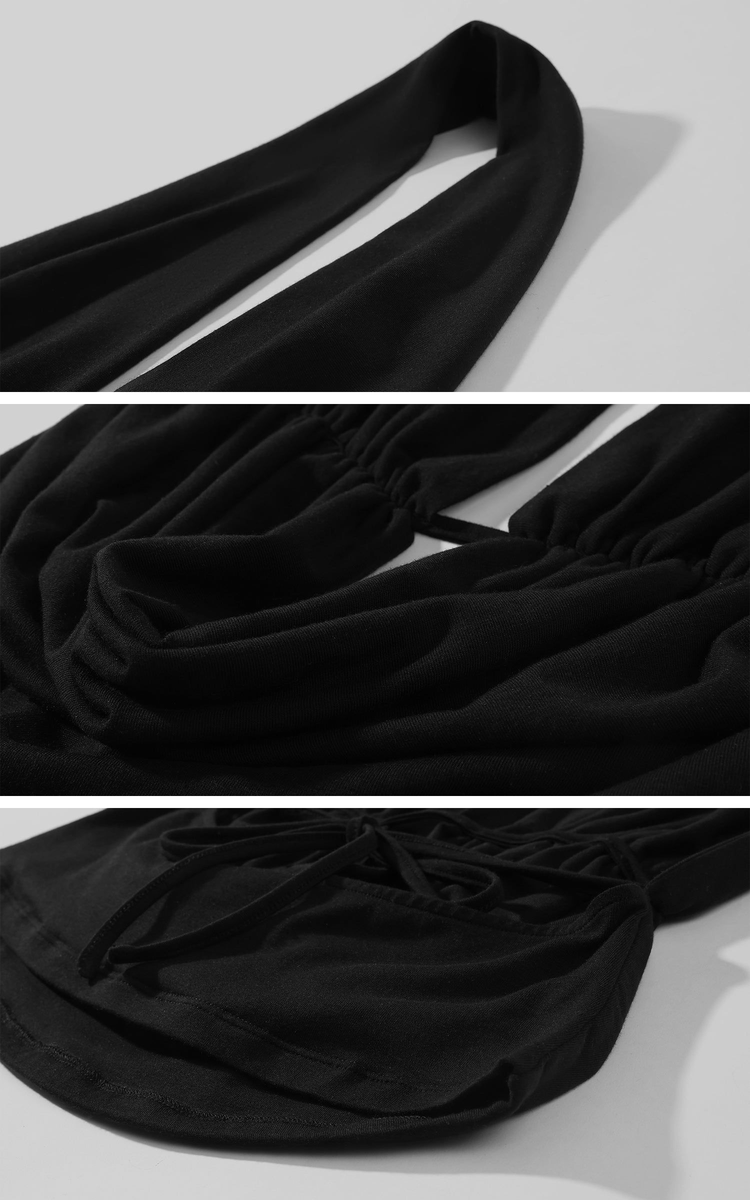 0122stepll Haut halter à décolleté plongeant &amp; Ensemble jupe maxi à taille basse