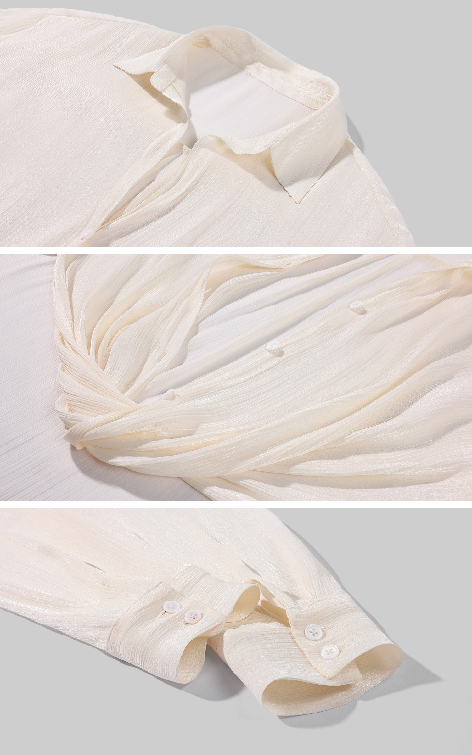 0122stepll Sheer Twisted Draped Satin Shirt