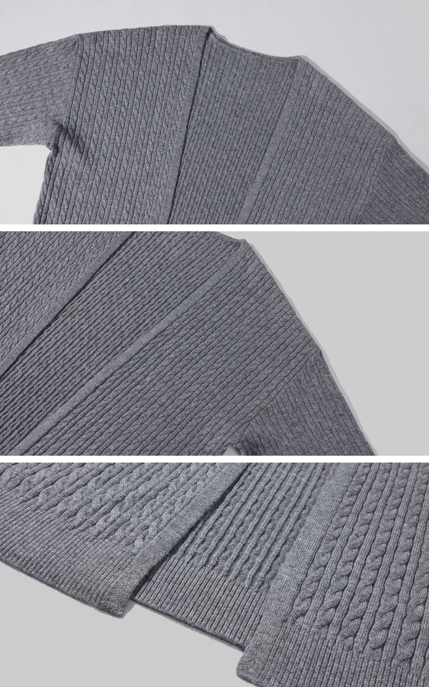 ROVENTE Cable Knit Bandeau and Longline Cardigan Set