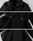 Rase le sol Sculpted Waist Draped Collar Puffer Jacket