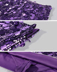 ROVENTE Sequin Embellished Halter Neck Cut Out Knit Top & Mini Skirt Set