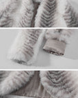 ROVENTE Plush Striped Cropped Bolero Jacket with Curved Front & Long Sleeves