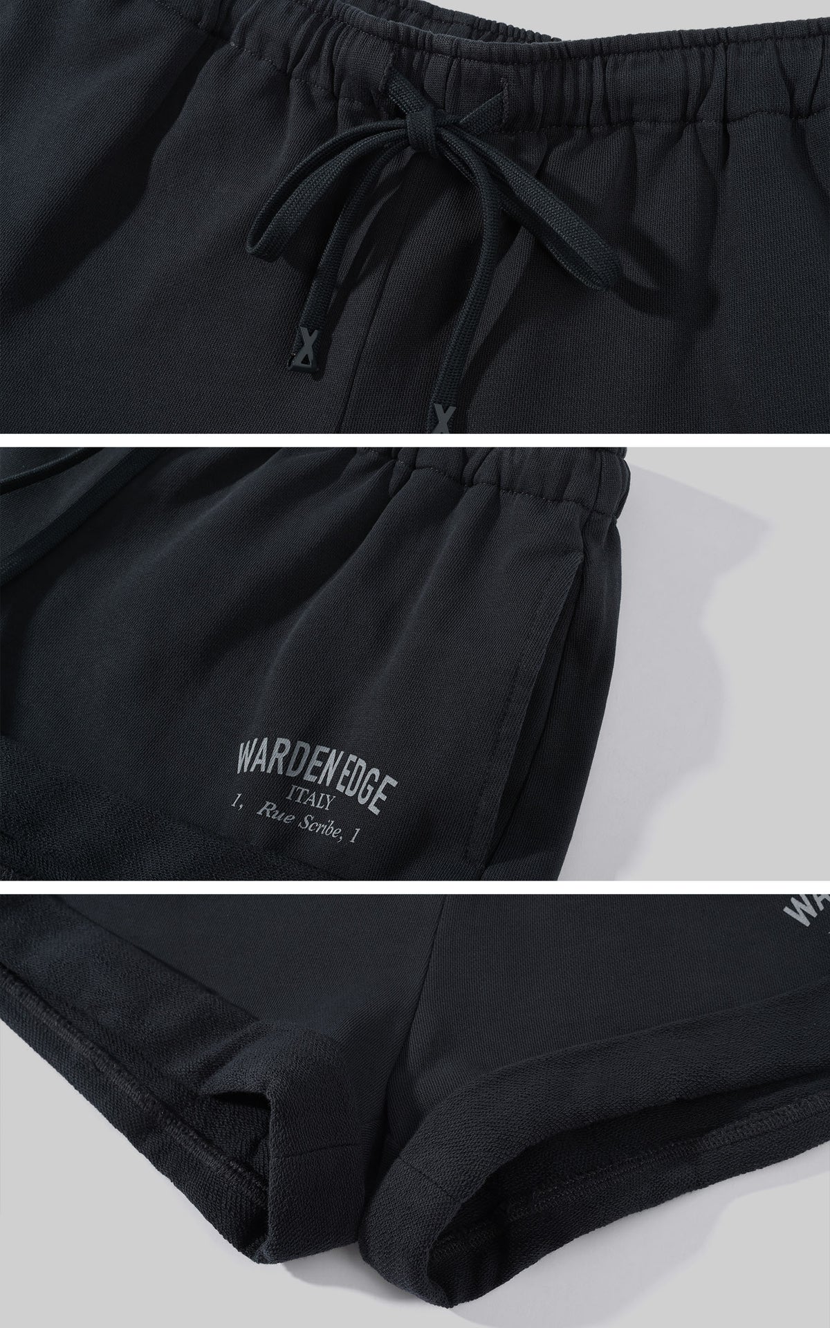 WARDEN EDGE Cropped Graphic Hoodie &amp; Shorts Set