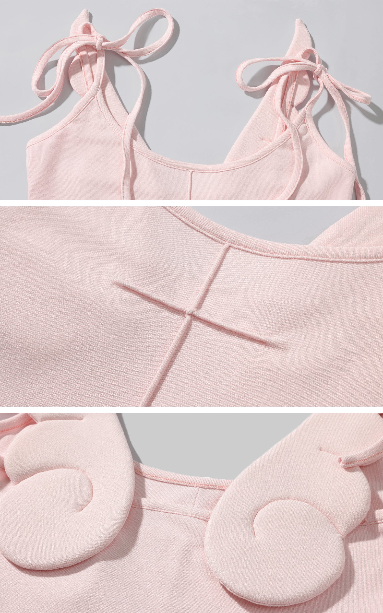 Rase le sol Cross-Stitched Winged Strap Bow Tank Top - PINKPARKS