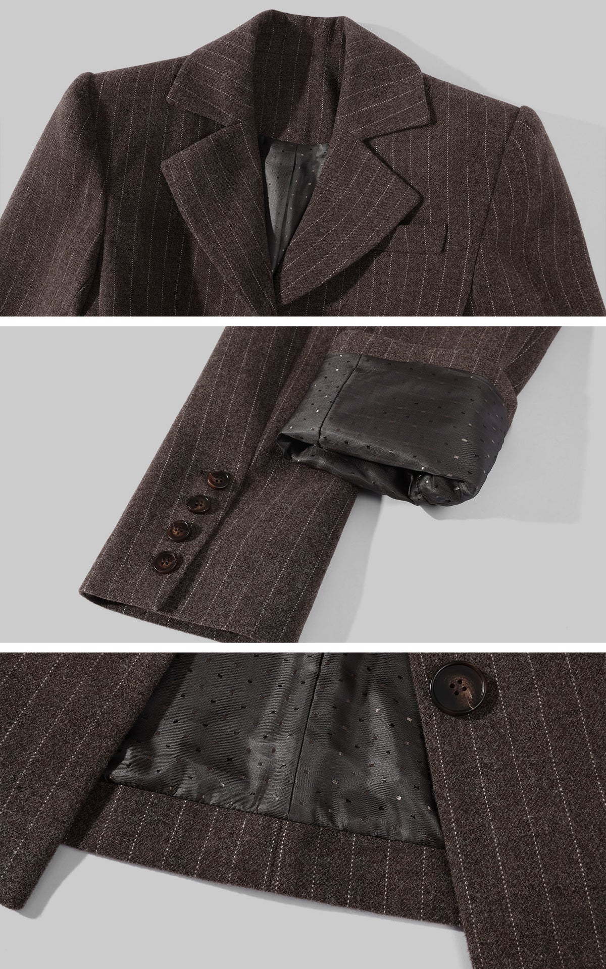 WARDEN EDGE Sculpted Pinstripe Blazer &amp; Mini Skirt Set