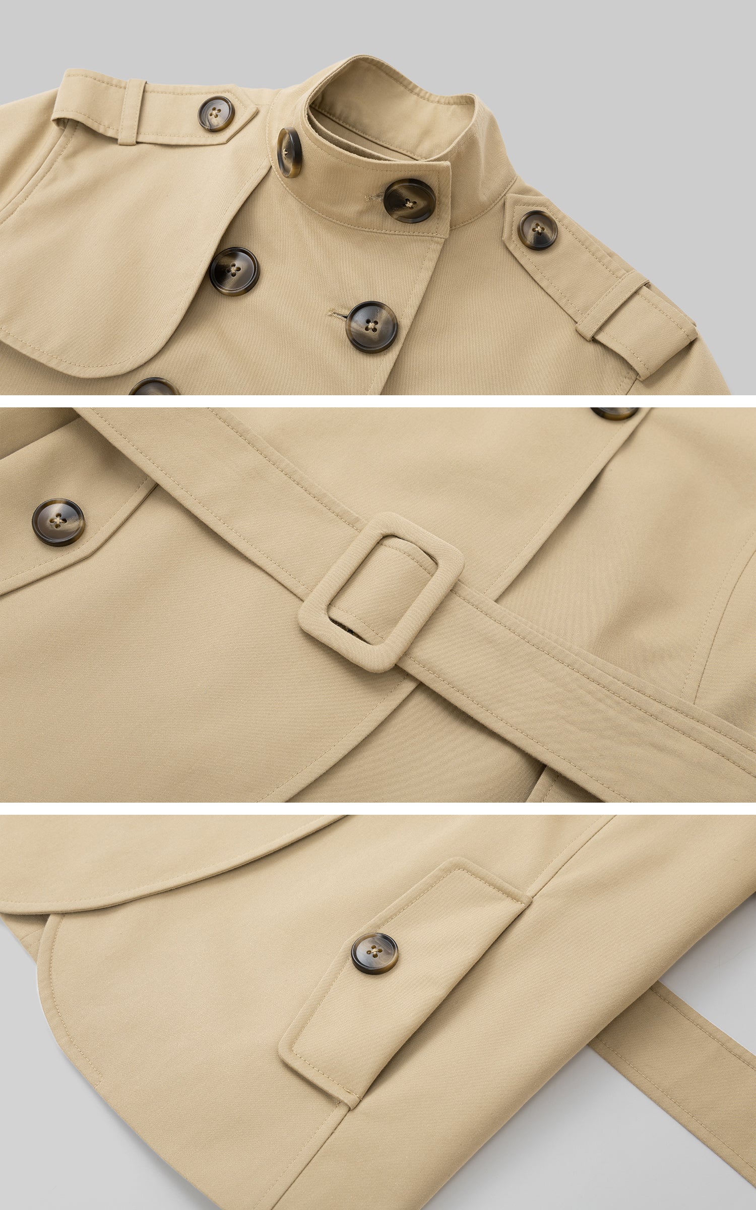 IAMXIAA Veste courte croisée à ceinture