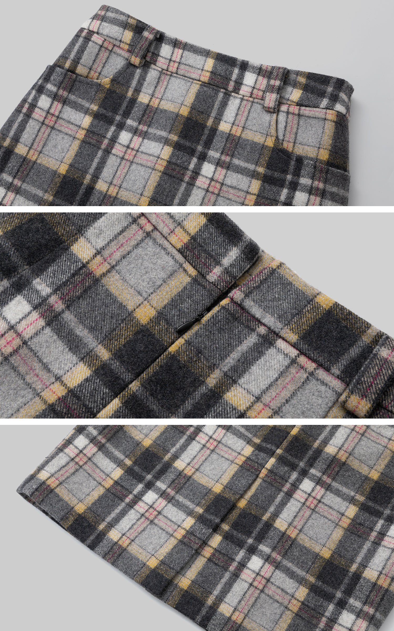 IAMXIAA 체크 하이웨이스트 바디콘 스커트