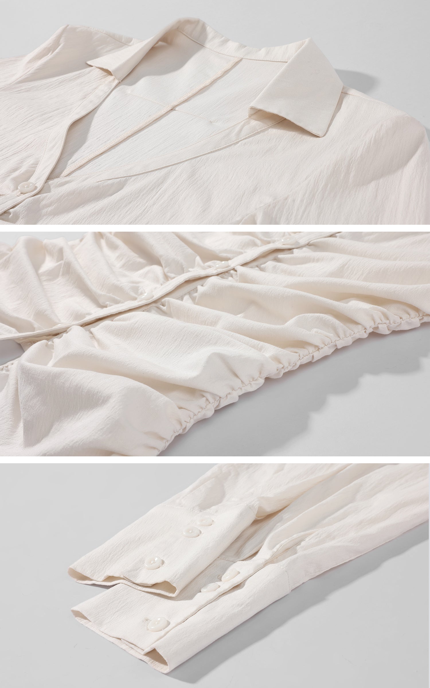 Rase le sol Ruched Fitted Long-Sleeve Shirt
