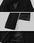 Hydrae Sequin Tweed Sculpted-Waist Deep V-Neck Tailored Fit Blazer