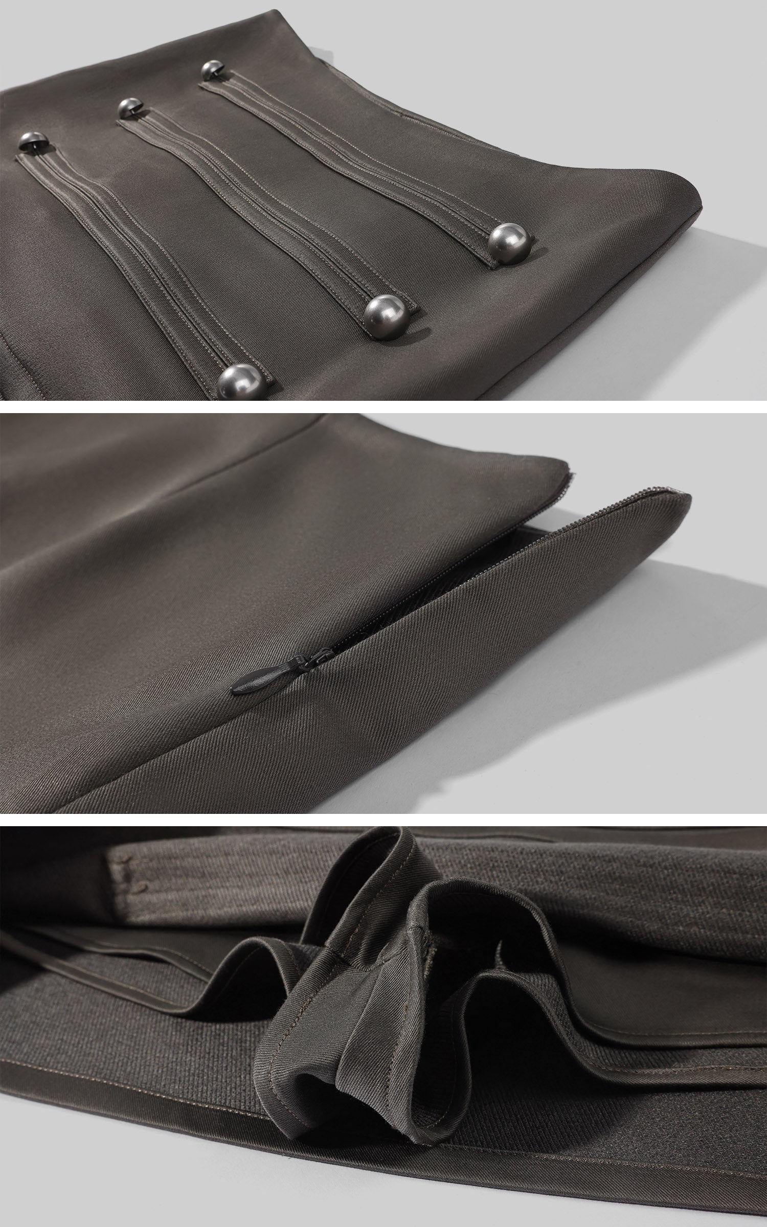 ROVENTE Zip-Detail Metal Stud Mini Skirt