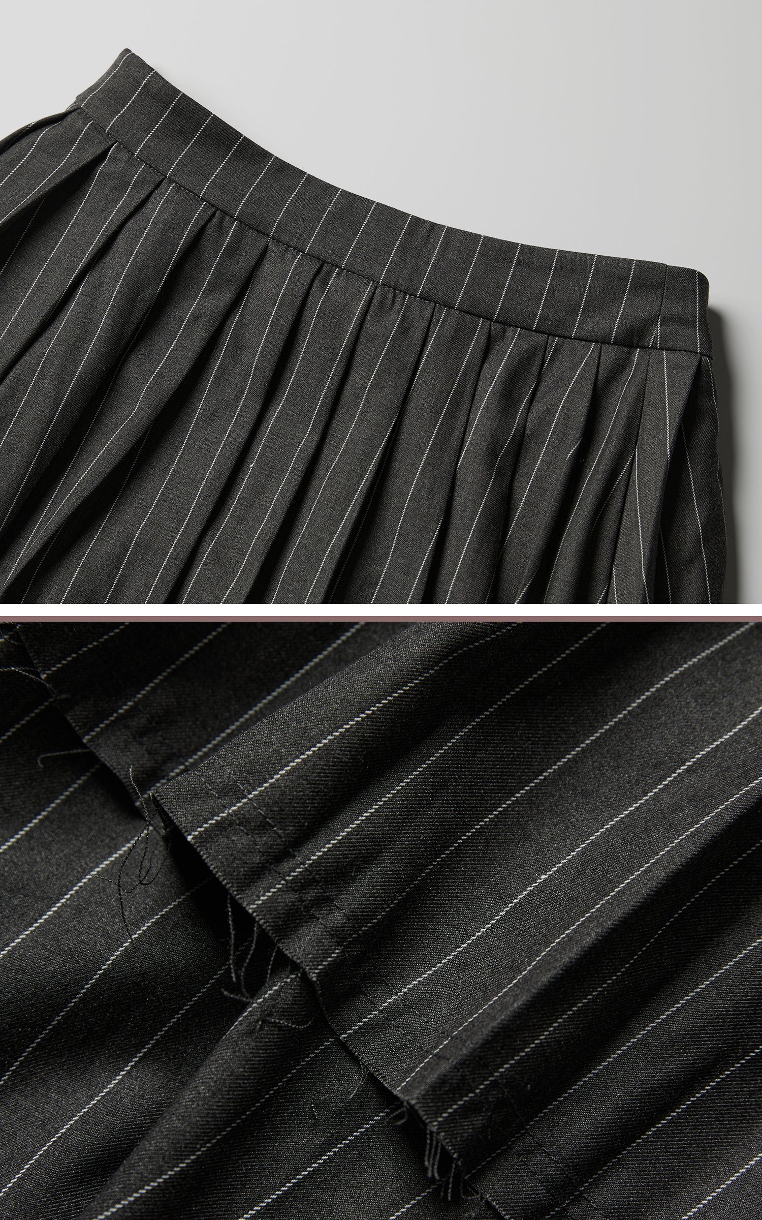 DOINDULGE Pinstripe Deconstructed Layered Skirt-Pants